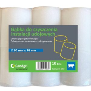 Gąbka do czyszczenia instalacji udojowych, 60 x 70 mm, 10 szt., Can Agri