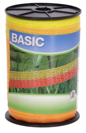 Taśma ogrodzeniowa BASIC, 200m x 20mm, żółto-pomarańczowa