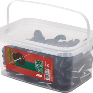 Izolator pierścieniowy do drutu i plecionki z wkrętem Compact, czarny, 90 szt, AKO