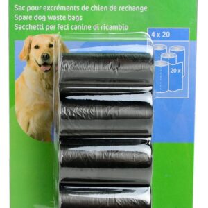 Woreczki na odchody 4 rolki x 20 szt, czarne, Kerbl