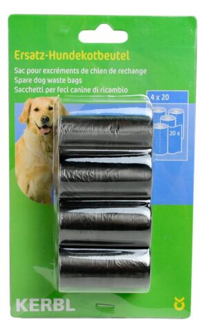 Woreczki na odchody 4 rolki x 20 szt, czarne