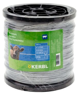 Drut ocynkowany do ogrodzeń elektrycznych, mała szpula, 1,2 mm, 500 m, Kerbl