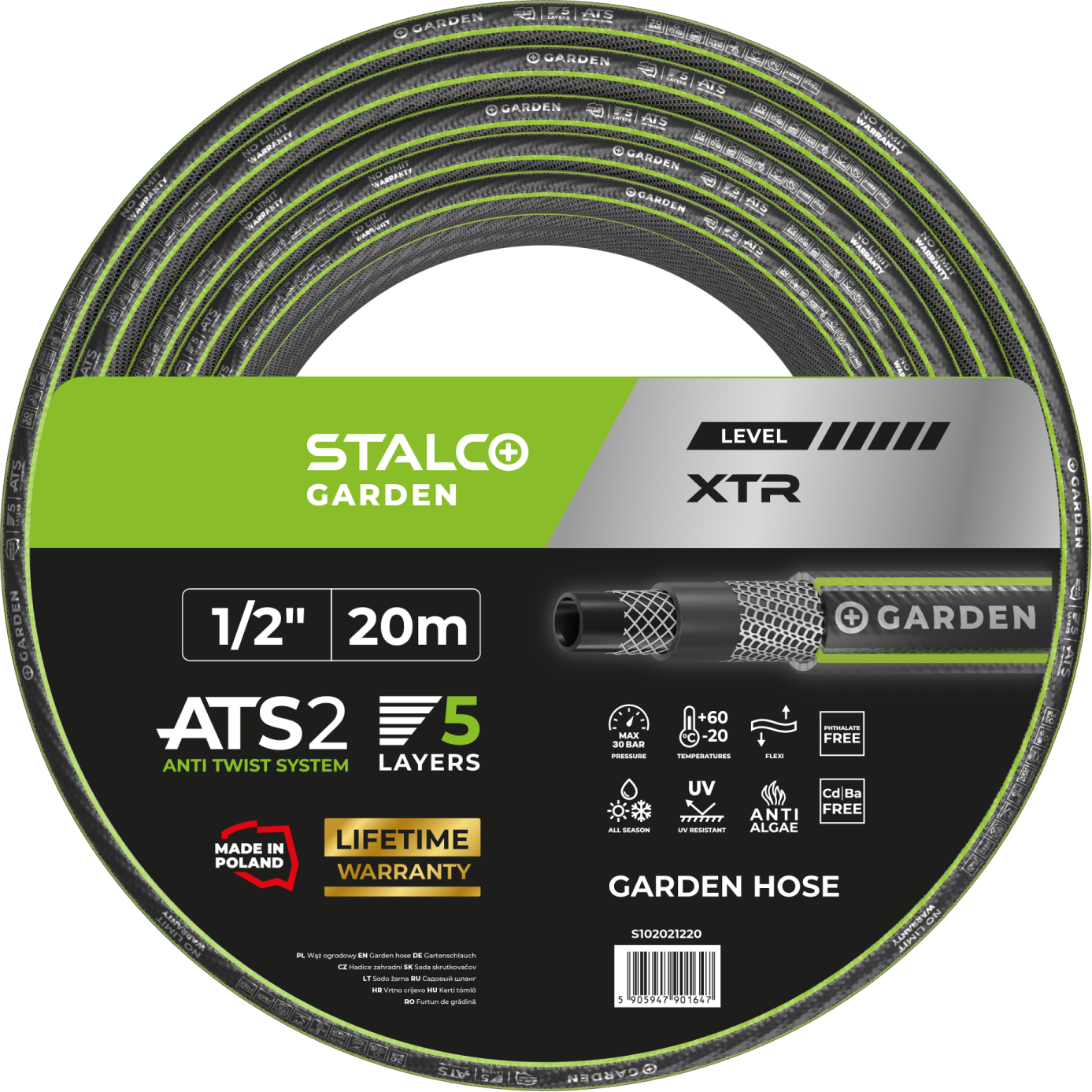 Wąż ogrodowy ATS 1/2' 20m XTR
